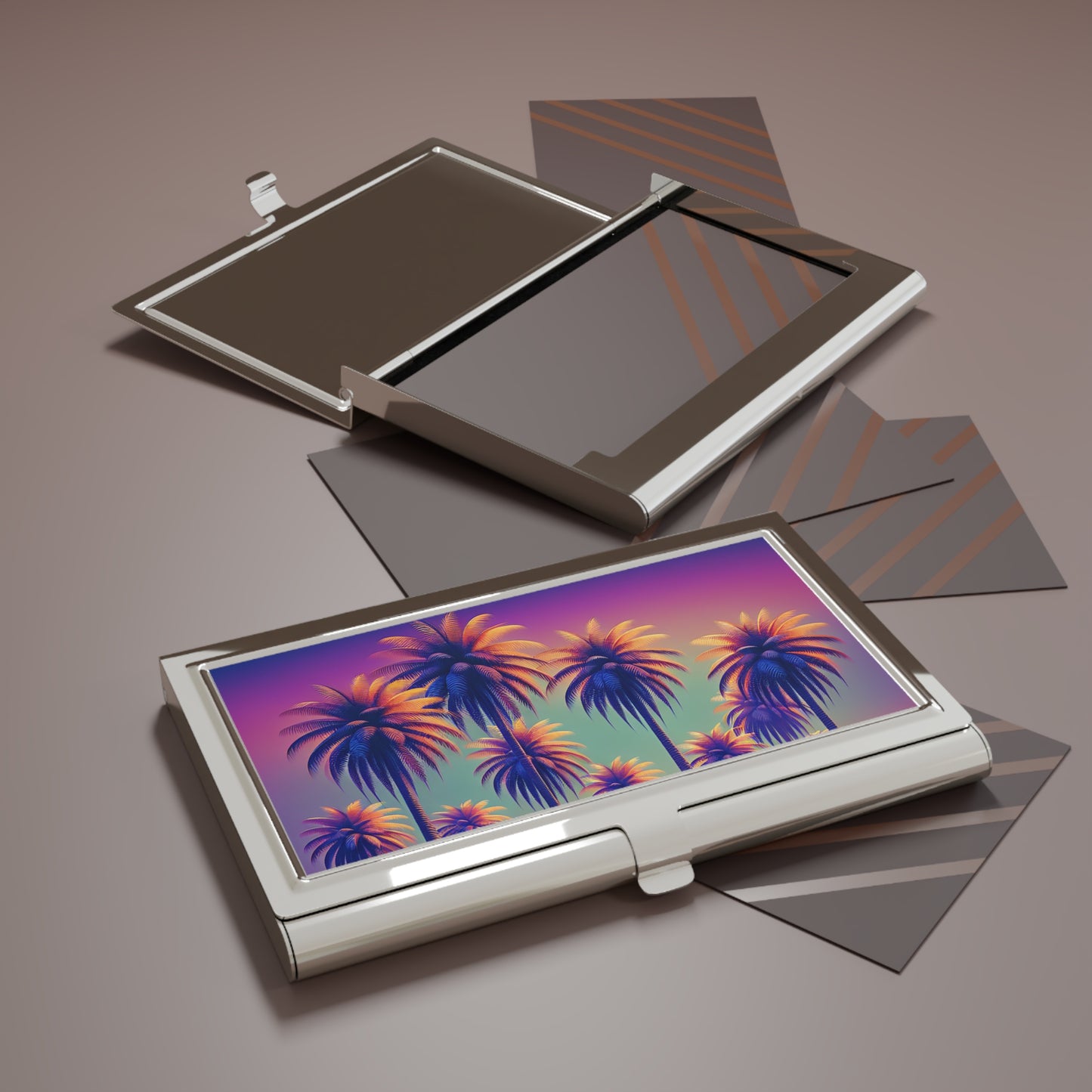 Sunset Palms Business Card Holder