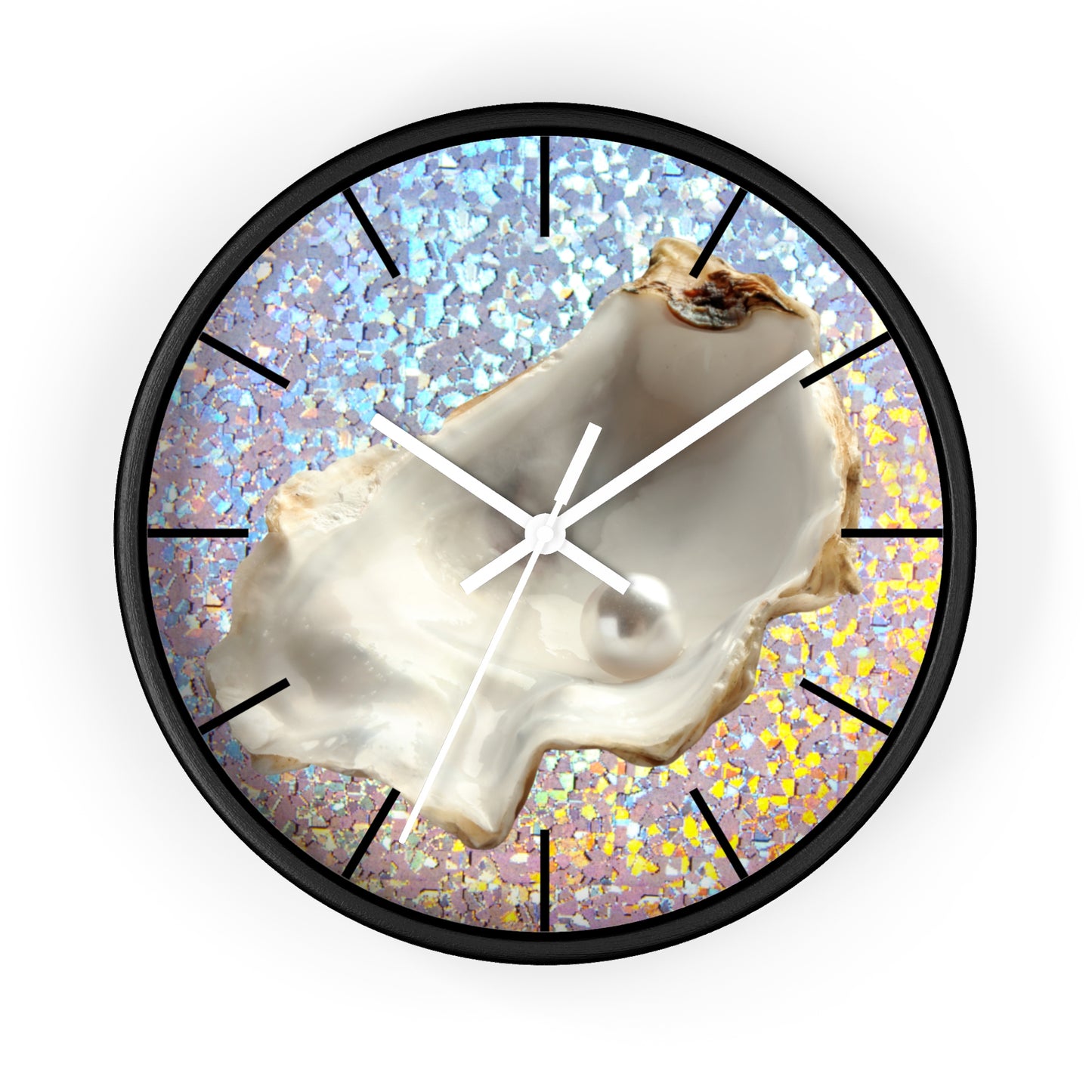 Wall Clock, Disco White Pearl Oyster, Hands/Base Variants