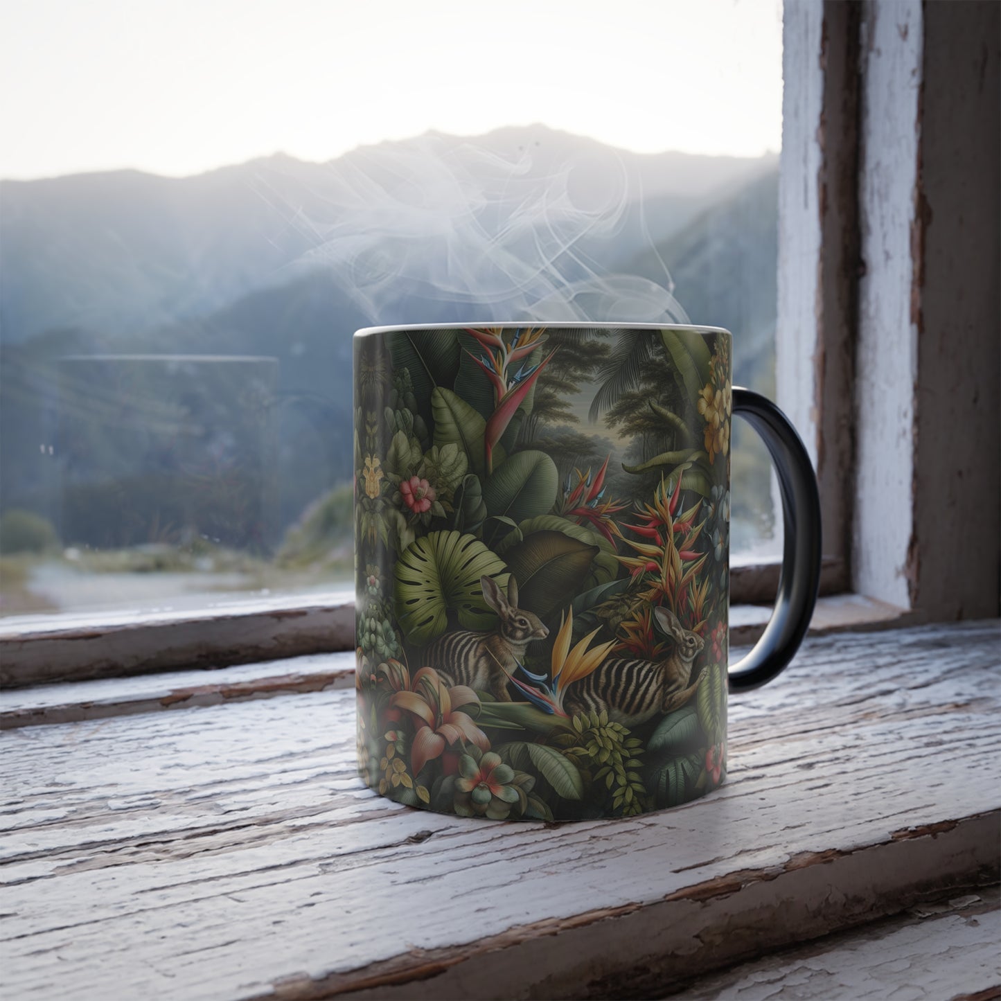Color Morphing Mug, 11oz / Rainforest Rabbit Outing