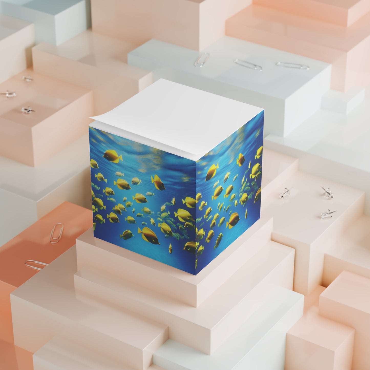 Note Cube - School of Fish, Yellow Tangs
