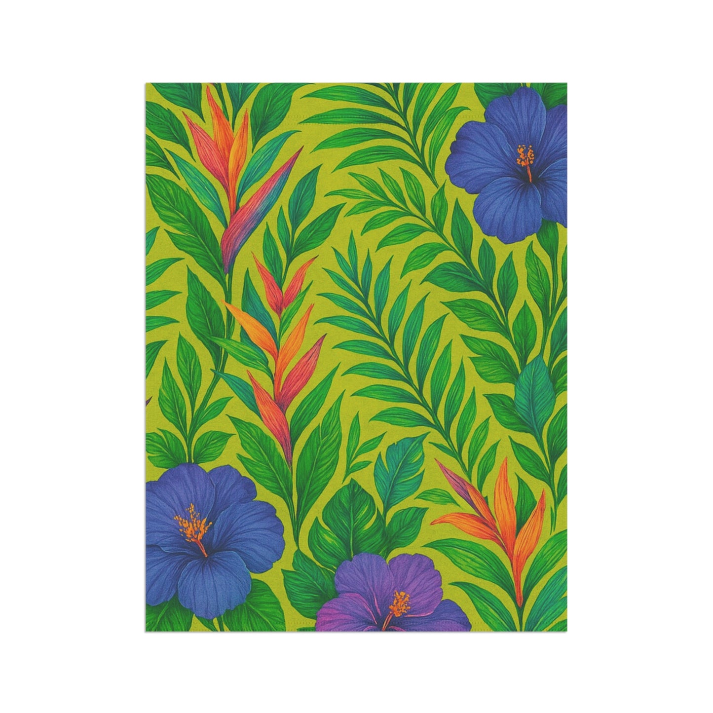Tropical Garden Flag - Perfect for Outdoor Decor / Midnight Flower, Lime