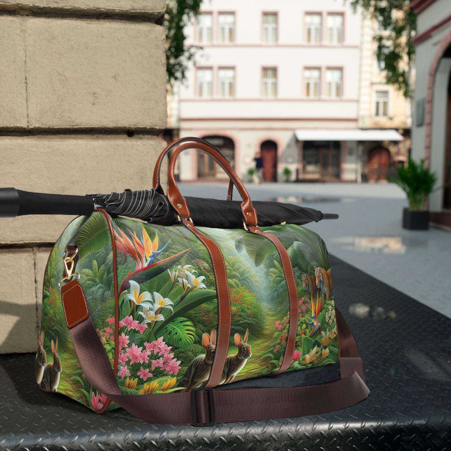 Tropical Waterproof Travel Bag - Perfect for Beach Getaways / Hidden Rabbits