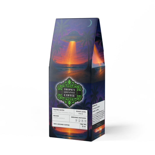 Citrus Bay Blend™ (Medium Roast) Specialty Grade Craft Coffee / Beach UFO at Night