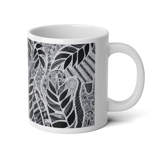 Jumbo Mug, 20oz, Amazon Whimsy Noir | Tropical Coffee Cup