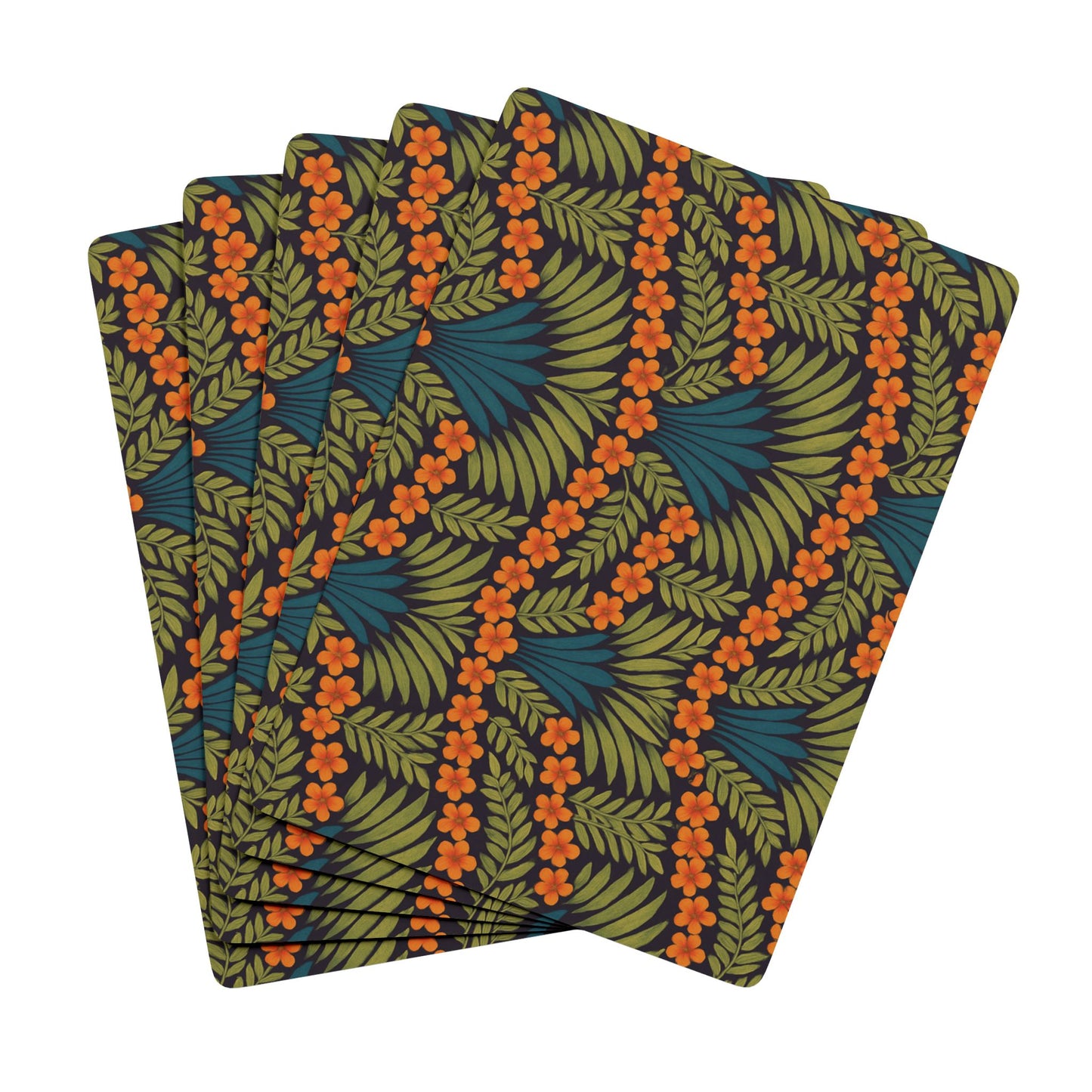 Poker Playing Cards - Hibiscus Fan Dance, Orange