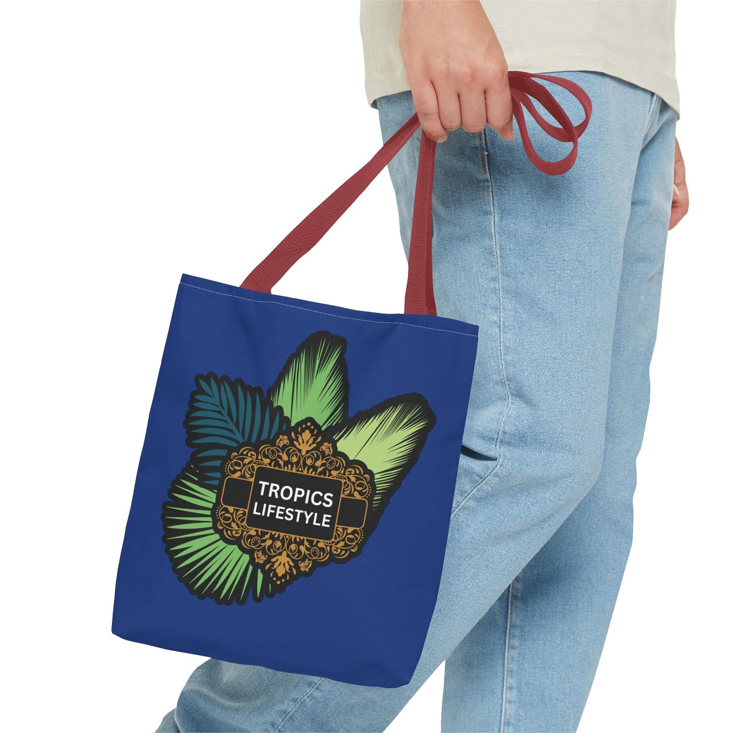 Elegant Tropics Lifestyle Logo Tote Bag - 3 Sizes, Dark Blue