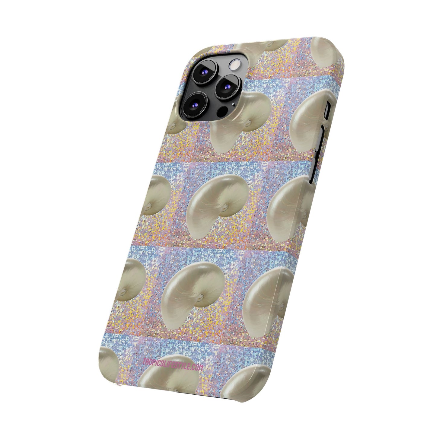 Slim Phone Cases - Disco White Nautilus