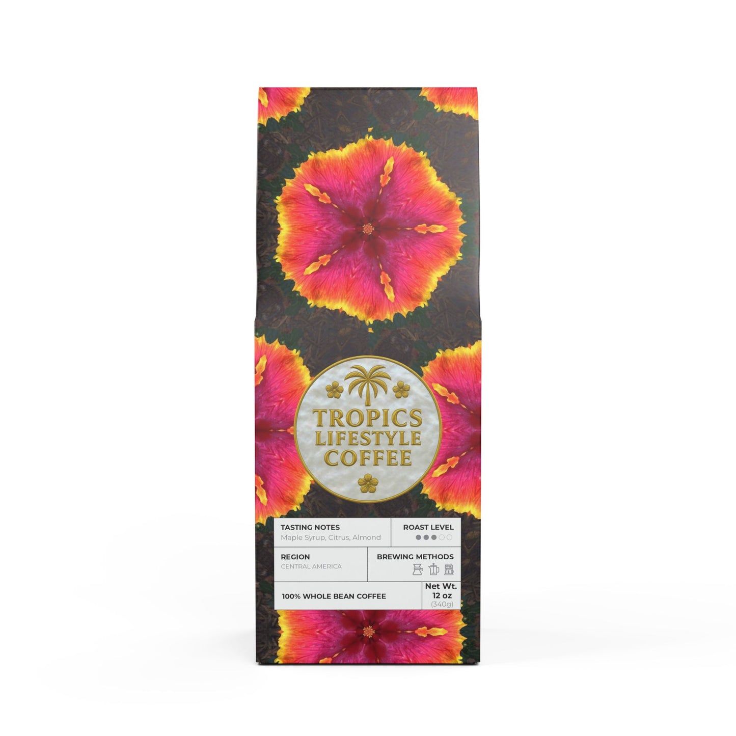 Palm Harvest Blend™ (Medium Roast) Specialty Grade Craft Coffee / Hibiscus Kaleido