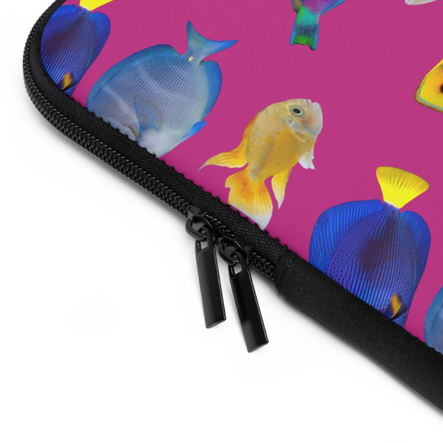 Tropical Laptop Sleeve, 5 Sizes - Perfect for Beach Lovers & Students / School of Fish, Pink