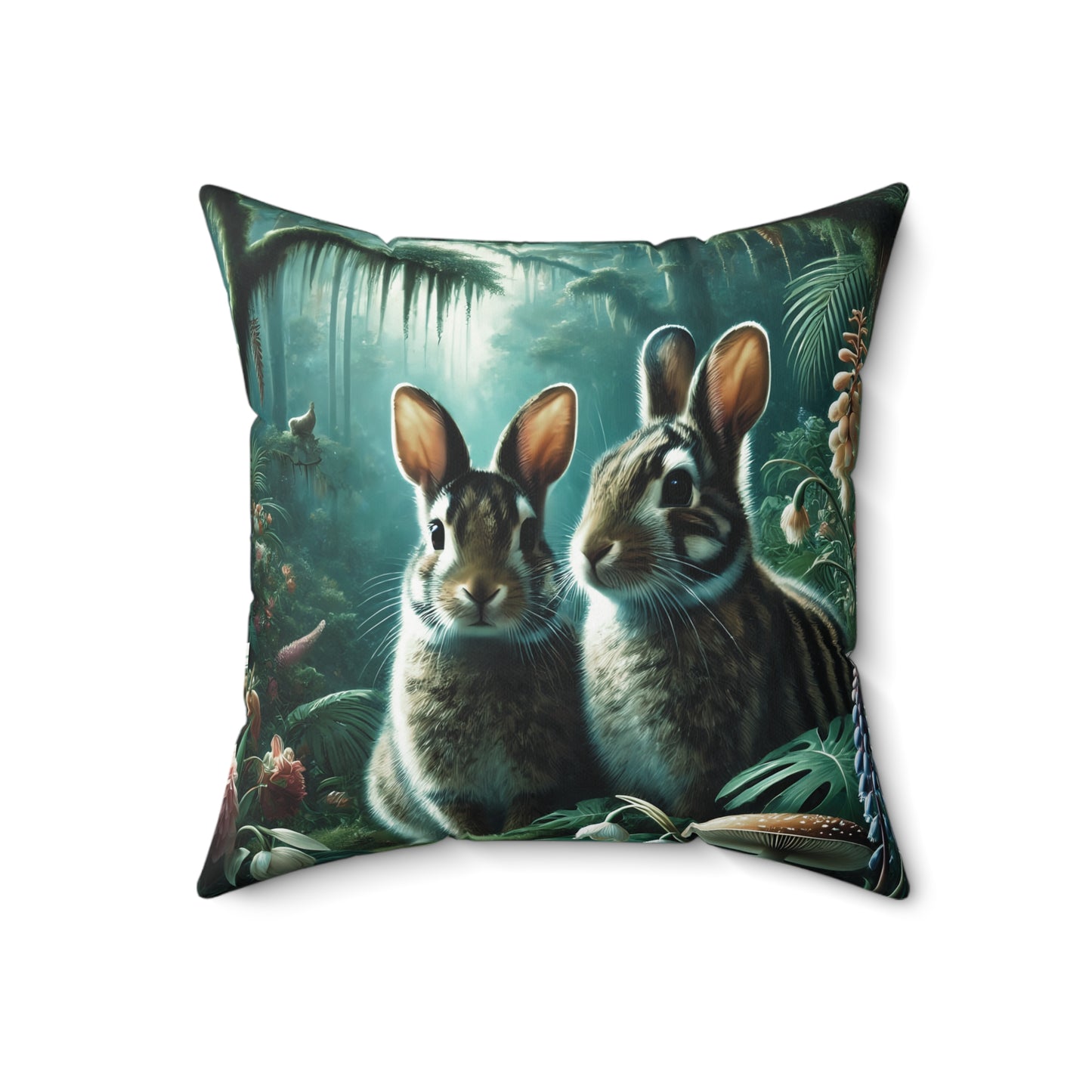 Decorative Pillow - Accent Cushion, 4 Sizes /Tropical Sumatran Rabbits/Tundra