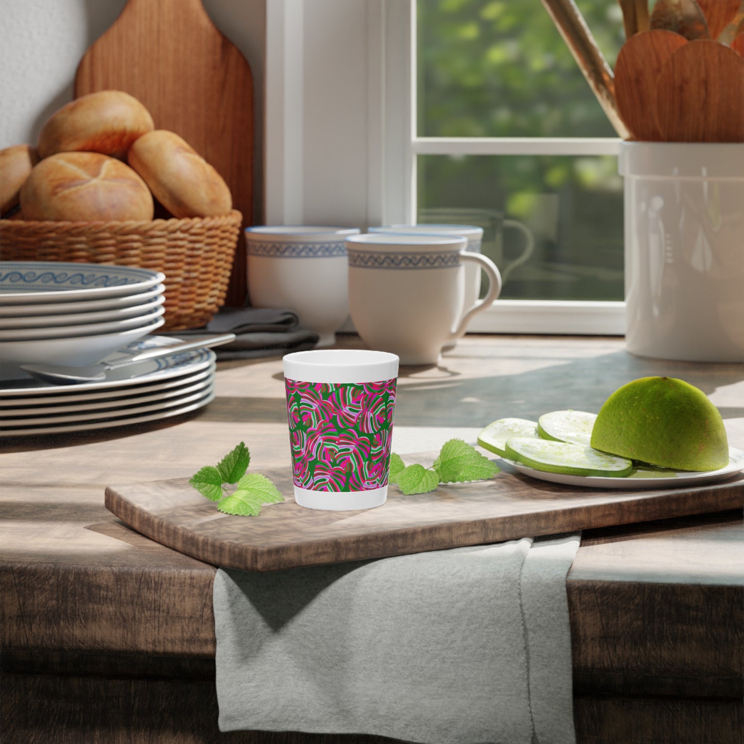 Ceramic Shot Glass - Monstera Pink Pop