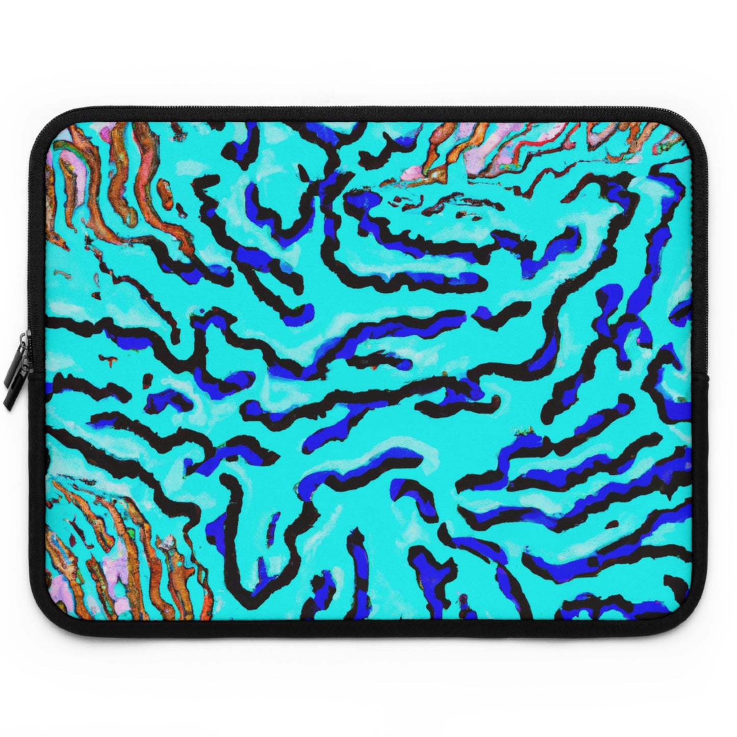 Tropical Laptop Sleeve, 5 Sizes - Perfect for Beach Lovers & Students / Wild Coral, Turquoise
