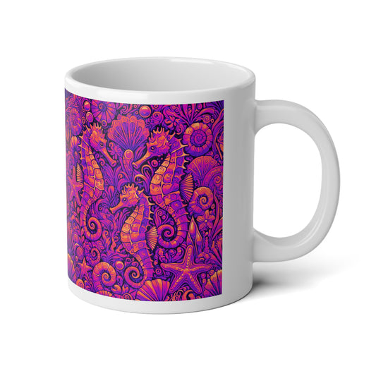 Jumbo Mug, 20oz, Seahorses Heatwave | Tropical Coffee Cup