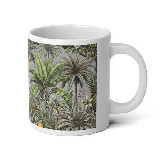 Jumbo Mug, 20oz, Tropical Fruit Grey | Tropical Coffee Cup