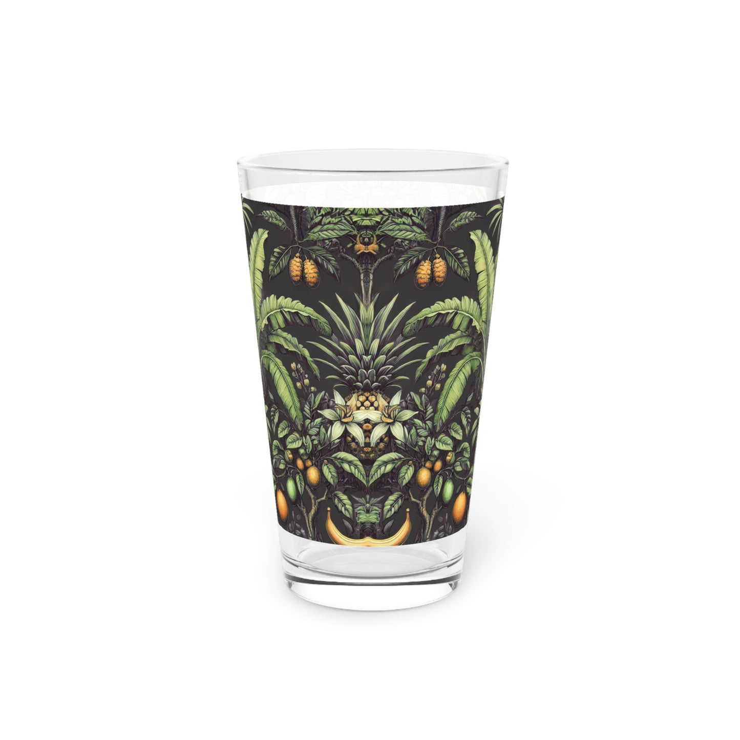 Pint Glass, 16oz - Tropical Fruit, Black