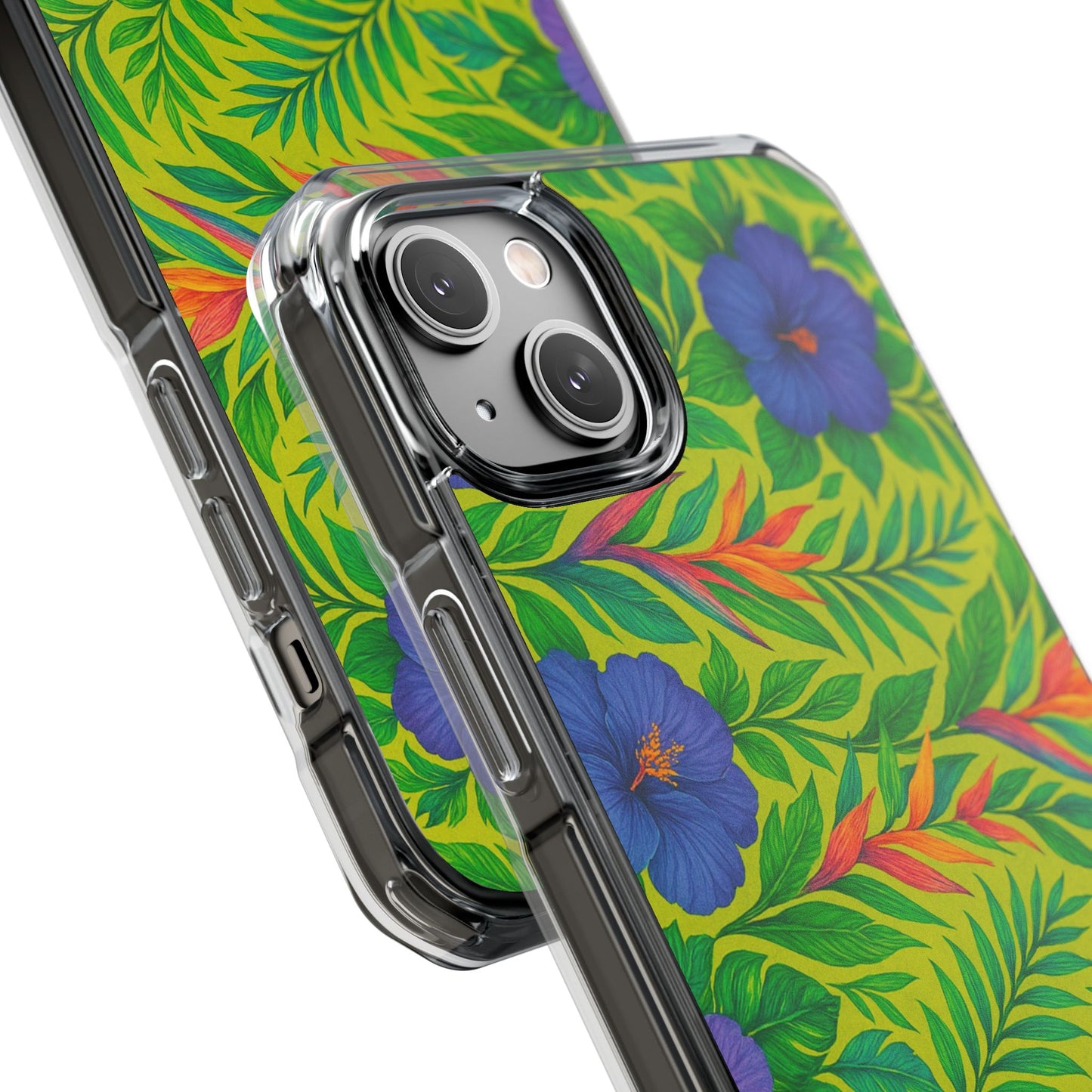 Midnight Flower Lime Magnetic Clear Phone Case, Many Models