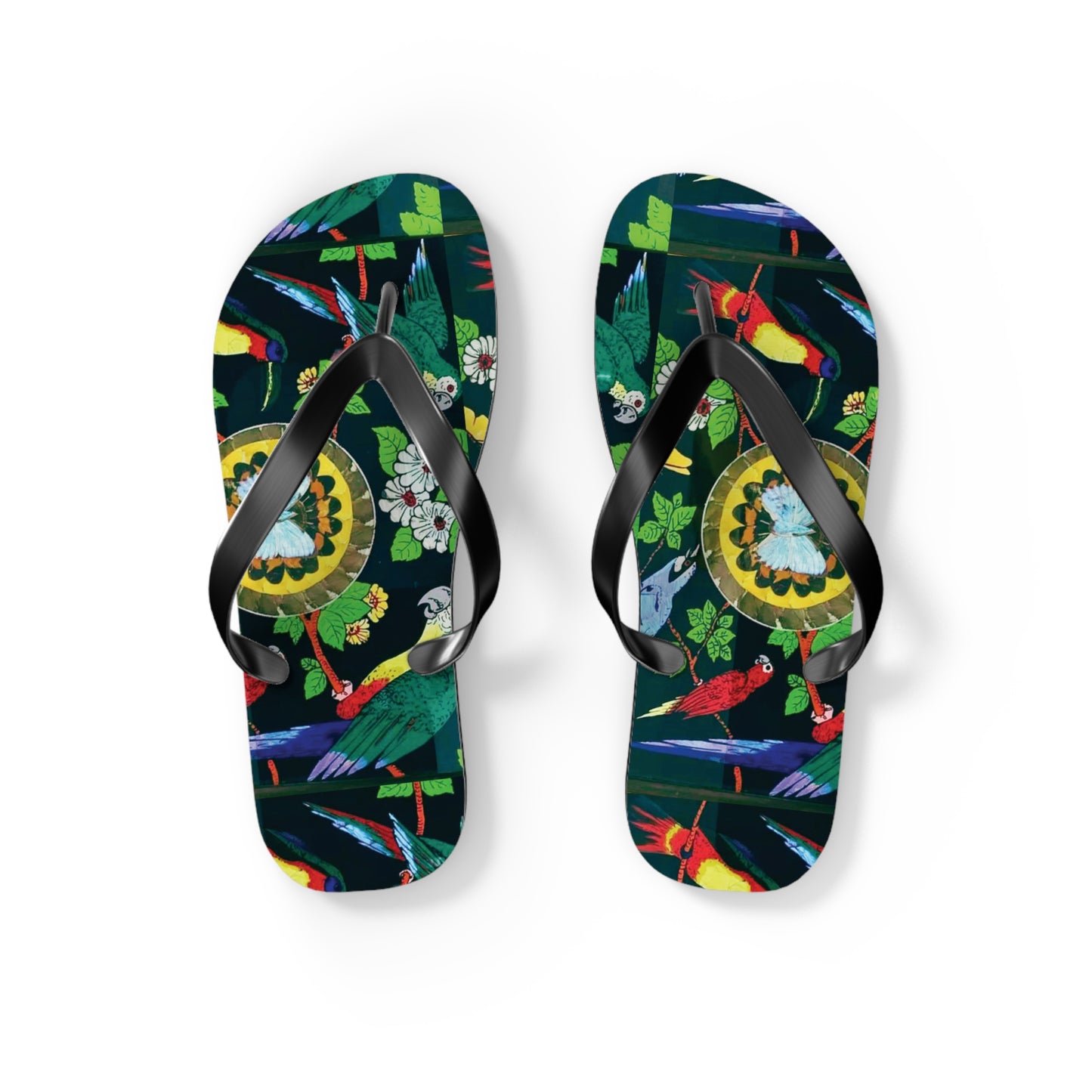 Flip Flops - Parrots & Buttefly/Real Wings