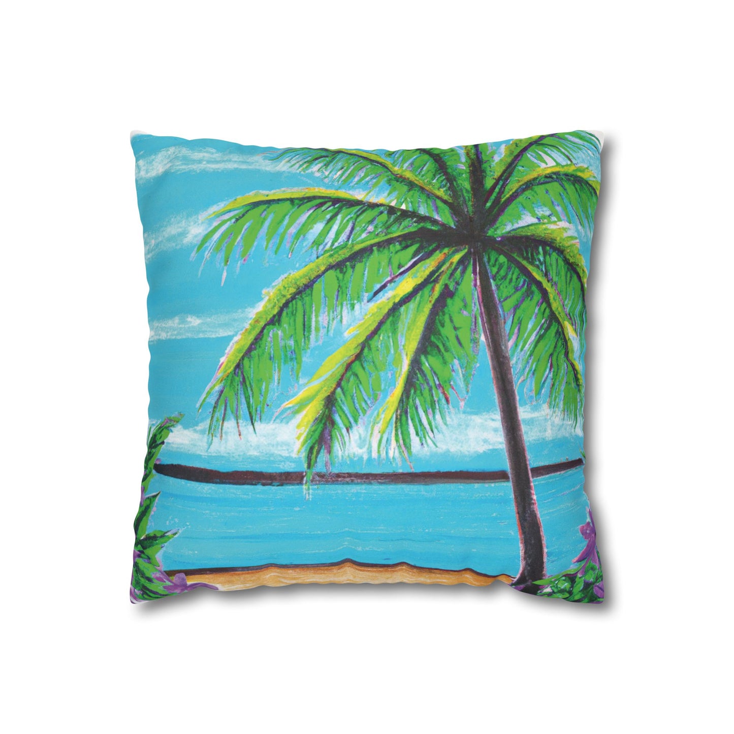 Faux Suede Square Pillowcase - Calm Beach