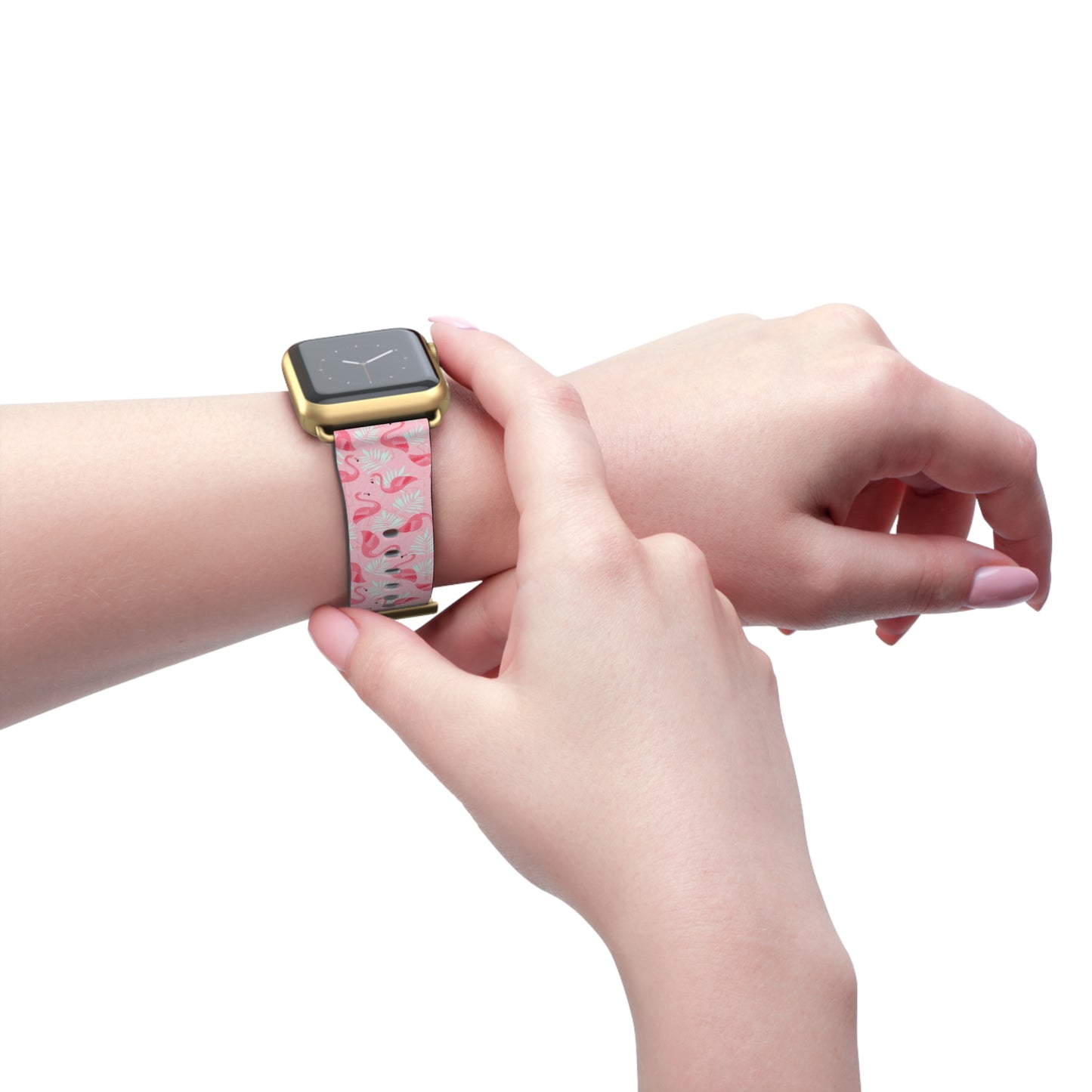 Watch Band - Flamingo With White Palms