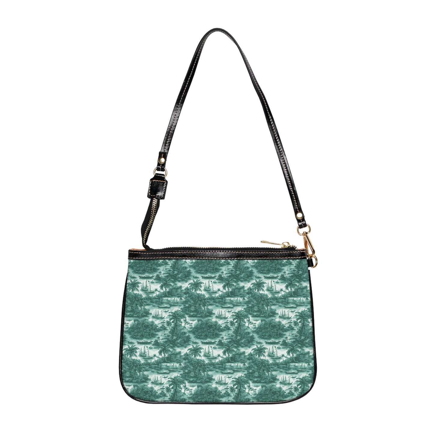 Tropical Small Shoulder Bag | Stylish Summer Crossbody Purse / Tropical Toile #1, Evergreen