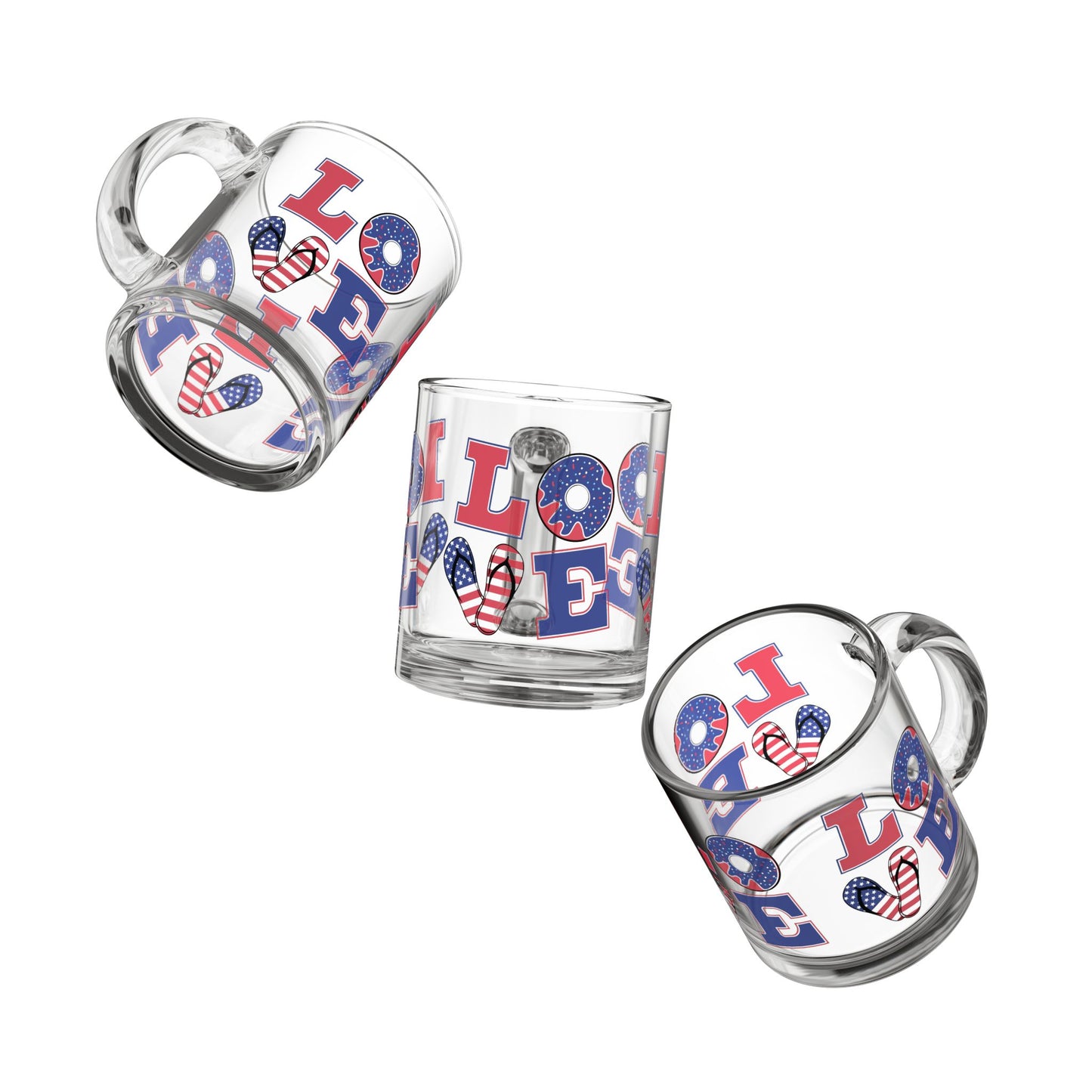 Tropical Glass Mug - 10oz Coffee Cup / Summer Love