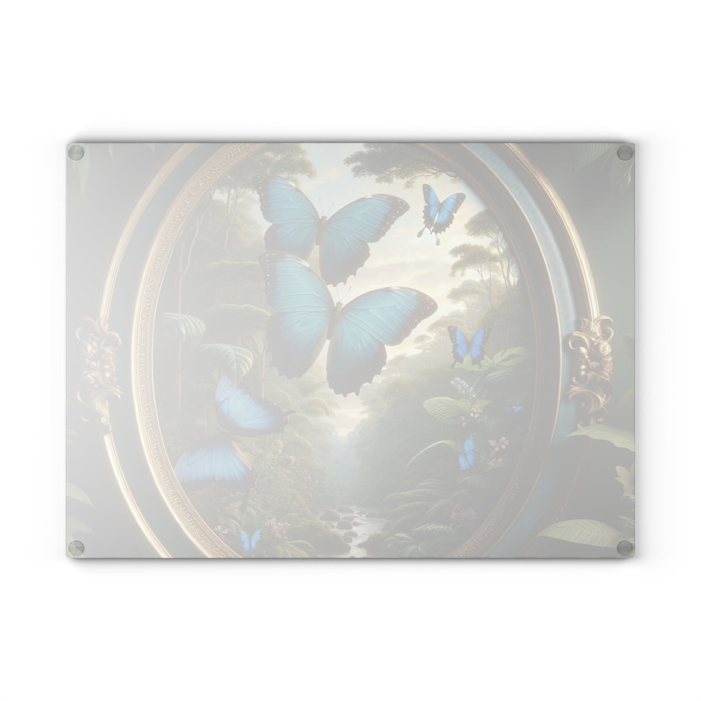 Glass Cutting Board, 2 sizes - Framed Morpho Gathering
