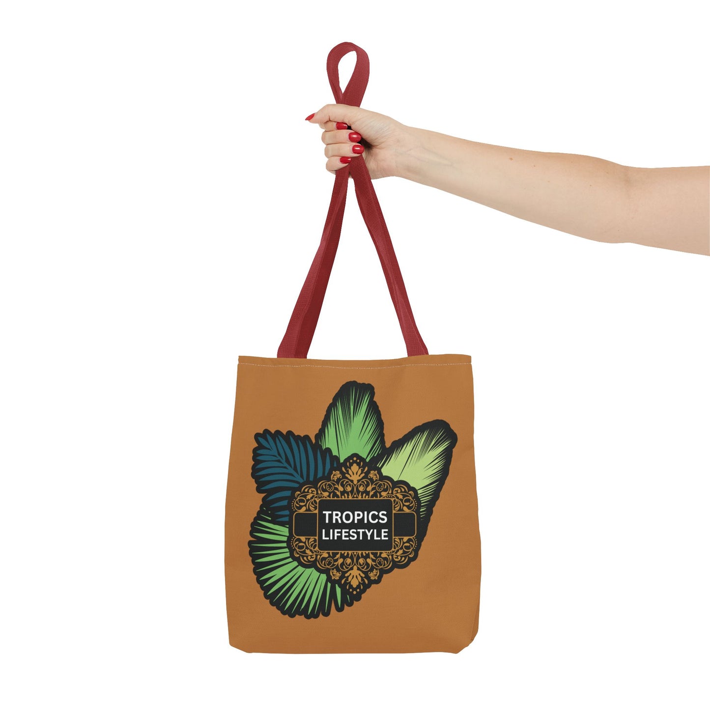 Elegant Tropics Lifestyle Logo Tote Bag - 3 Sizes, Lt. Brown