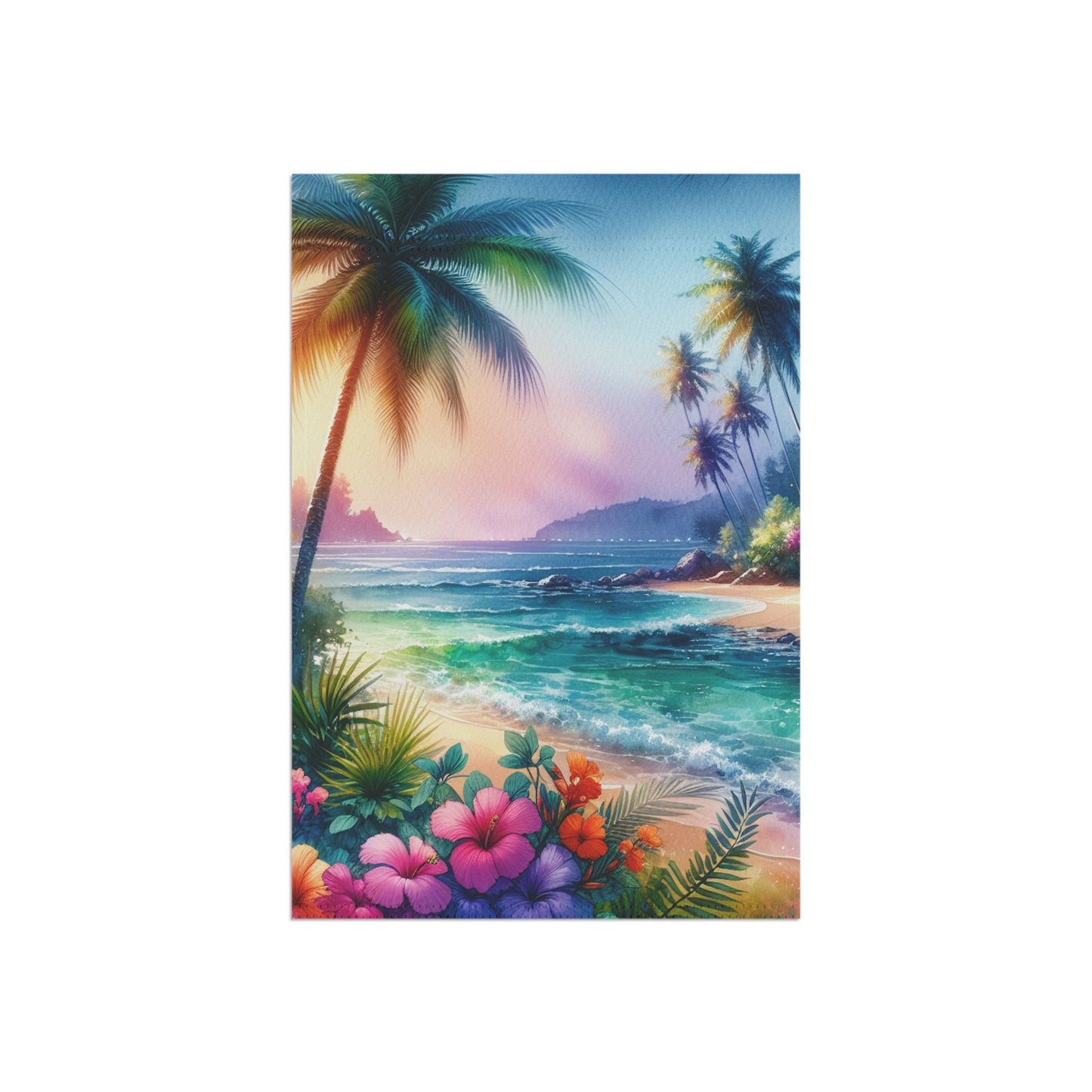 Tropical Garden Flag - Perfect for Outdoor Decor / Bay of Peace Beach Design