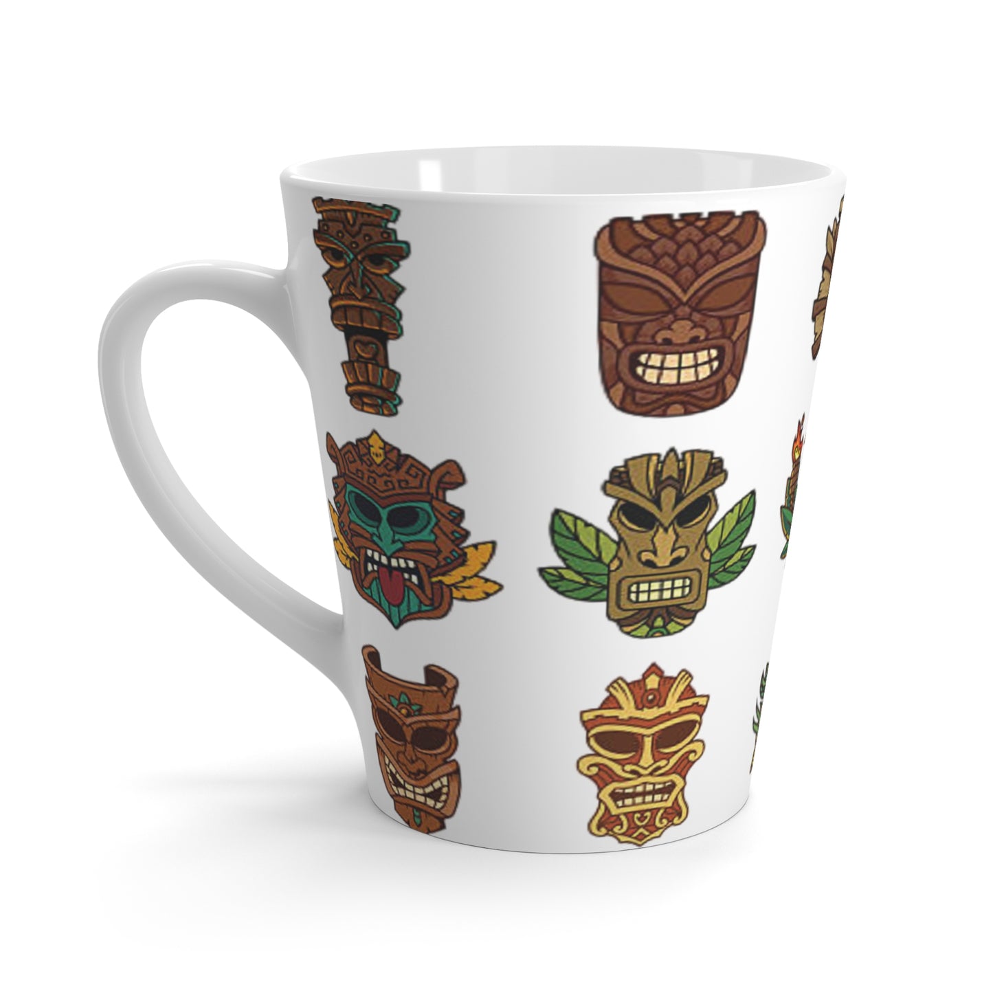 Latte White Mug - Tiny Tiki Dudes, White