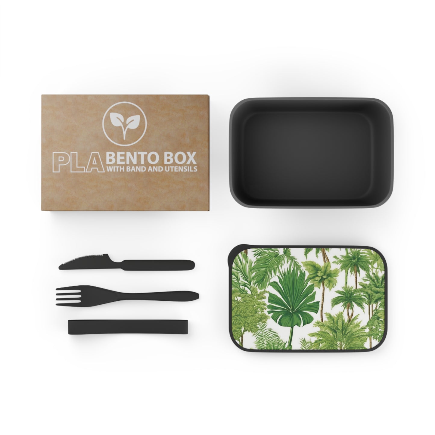 Bento Box with Utensils - Playful Palms Toile