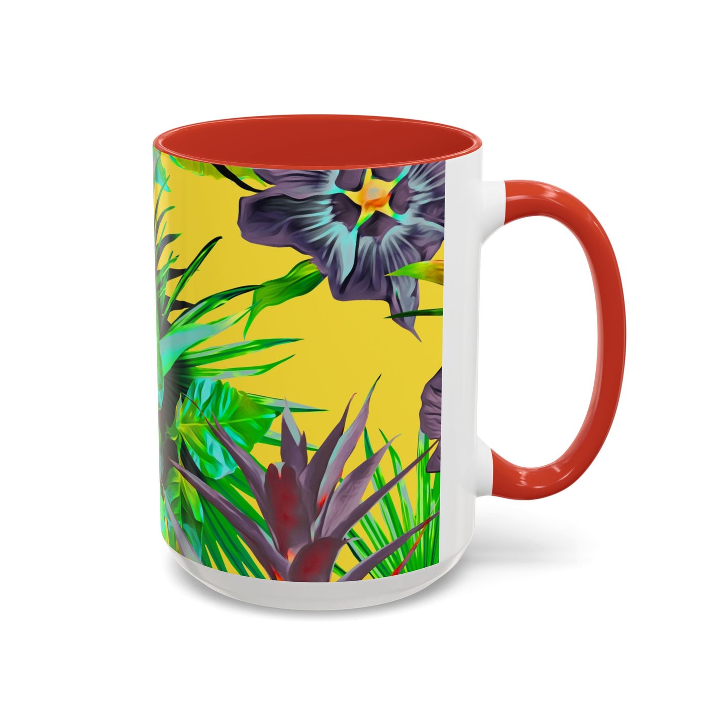 Accent Coffee Mug (11, 15oz), Plant Palooza, yellow / Various Colors