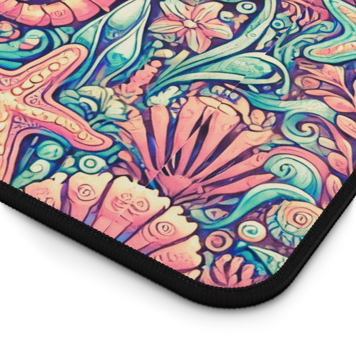 Tropical Mouse Pad/Desk Mat, 3 Sizes - Perfect for Home Office / Seahorses, Retro