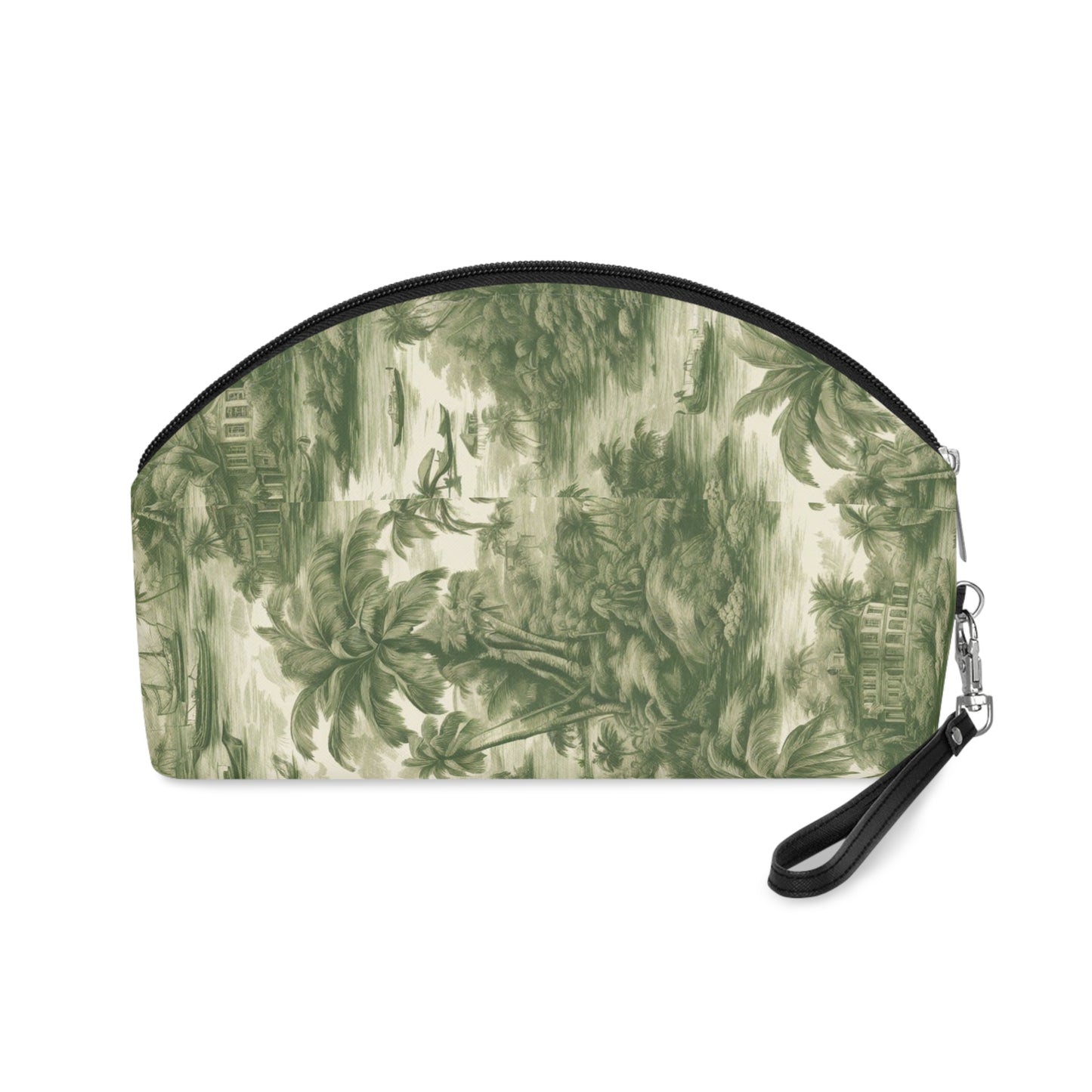 Makeup Bag - Tropical Toile #1, MACRO green