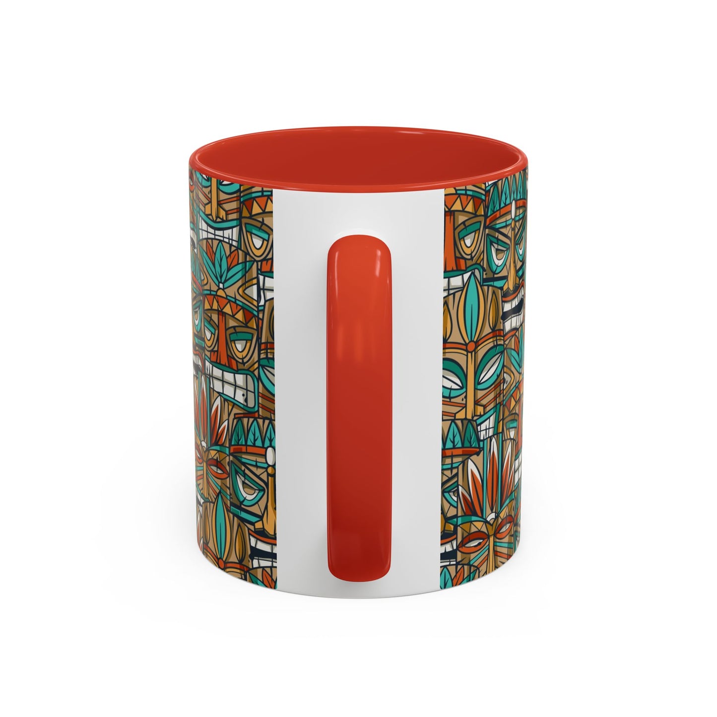 Accent Coffee Mug (11, 15oz), 8 Colors - Turquoise Tiki Party