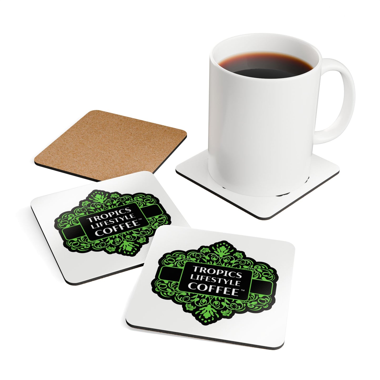 Coaster Set -  Tropics Lifestyle Coffee brand logo
