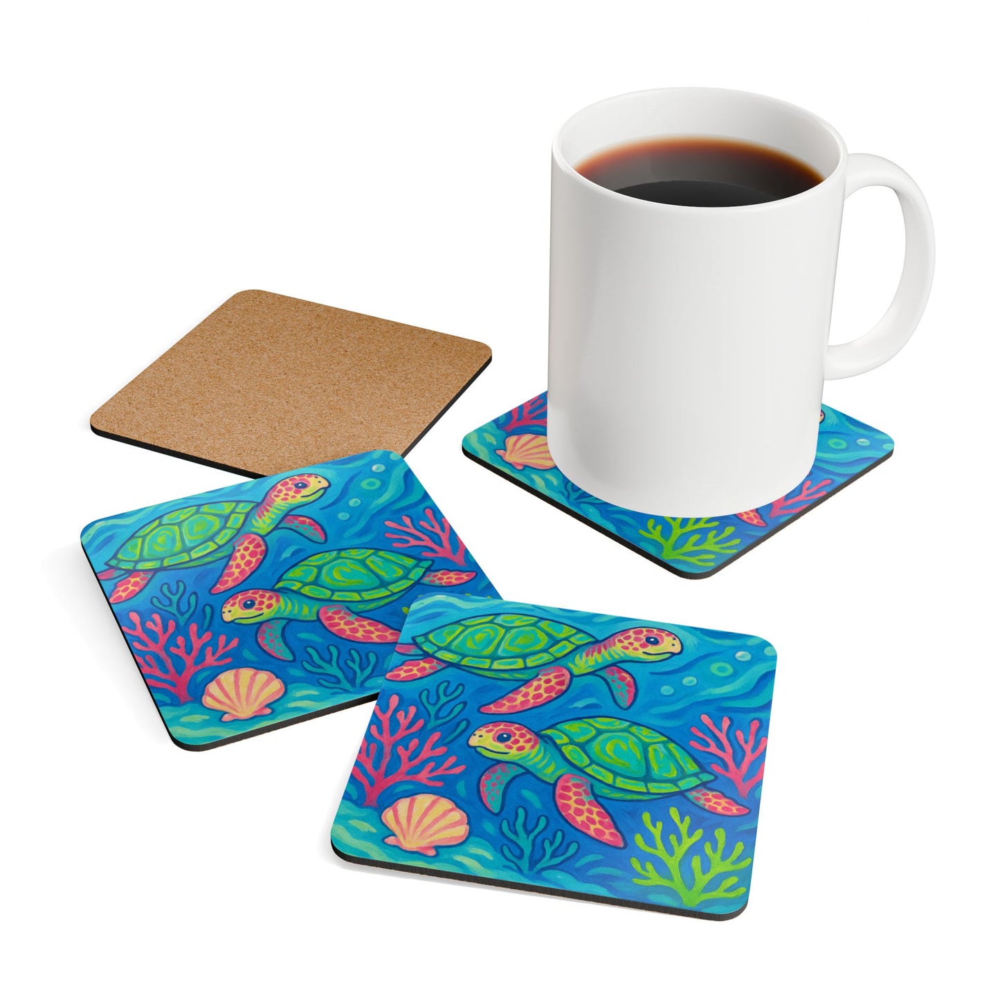 Coaster Set -  Turtles and Coral