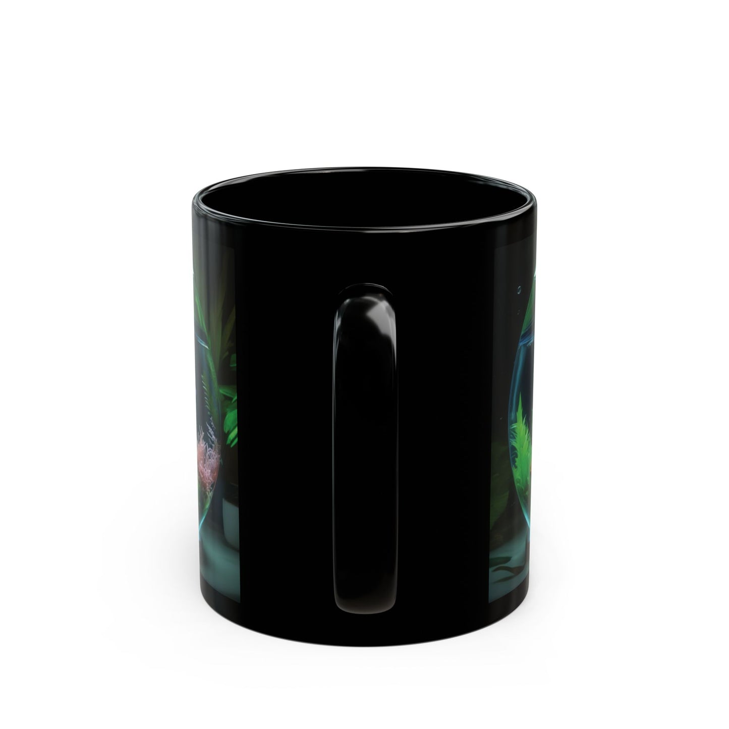 Black Coffee Mug - Tropical Fish Bowl #1