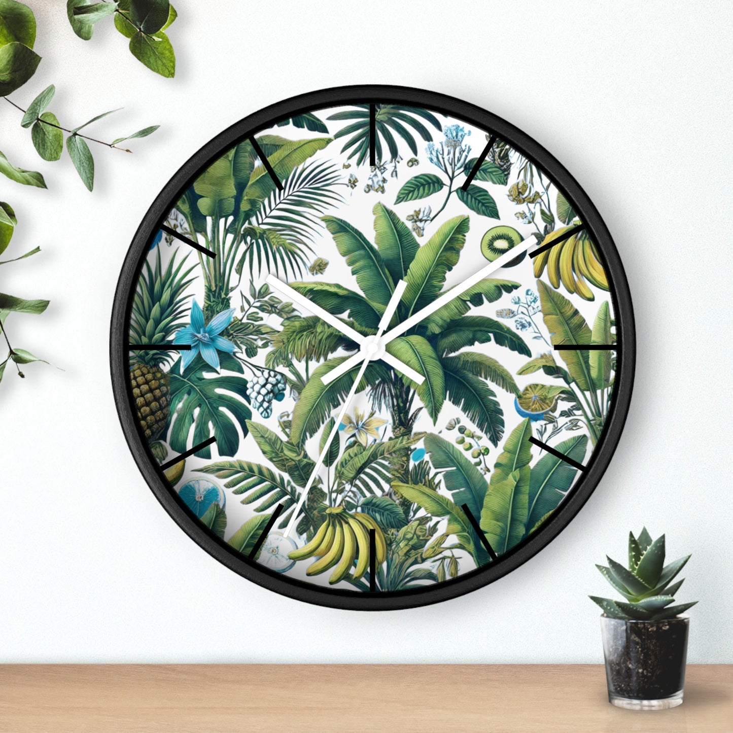 Tropical Fruit/White Wall Clock – Fun Home Decor for Nature Lovers, 6 Variants
