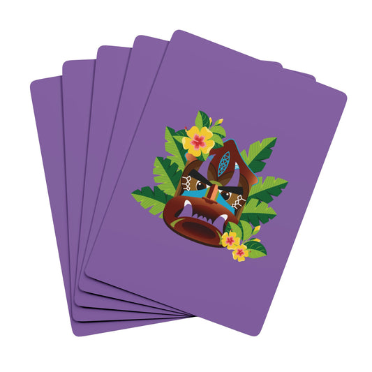 Poker-Sized Playing Cards - Tiki Boss Kimo, lt. purple