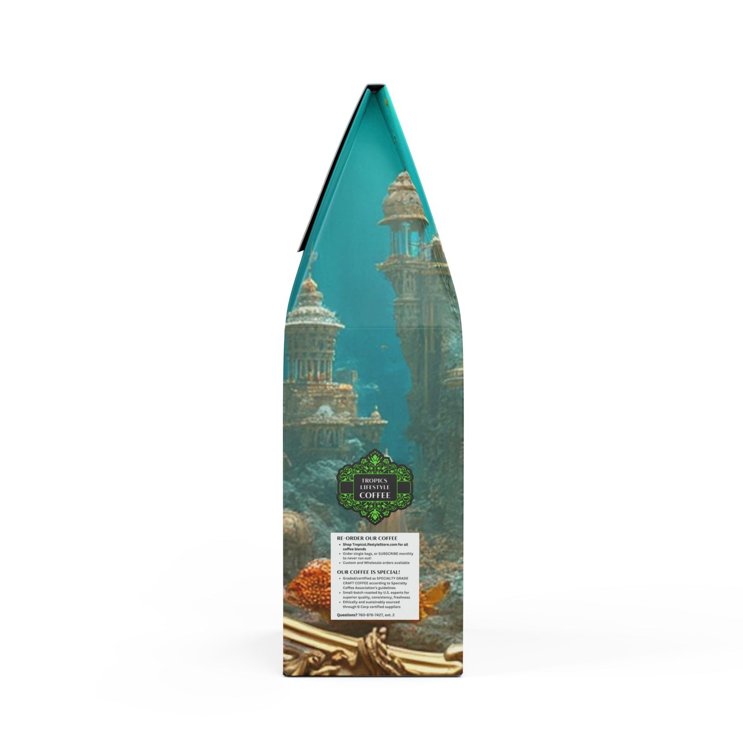 Midnight Surf Blend™ (Medium-Dark Roast) Specialty Grade Craft Coffee / Macro Mermaid Palace, Aegean Sea