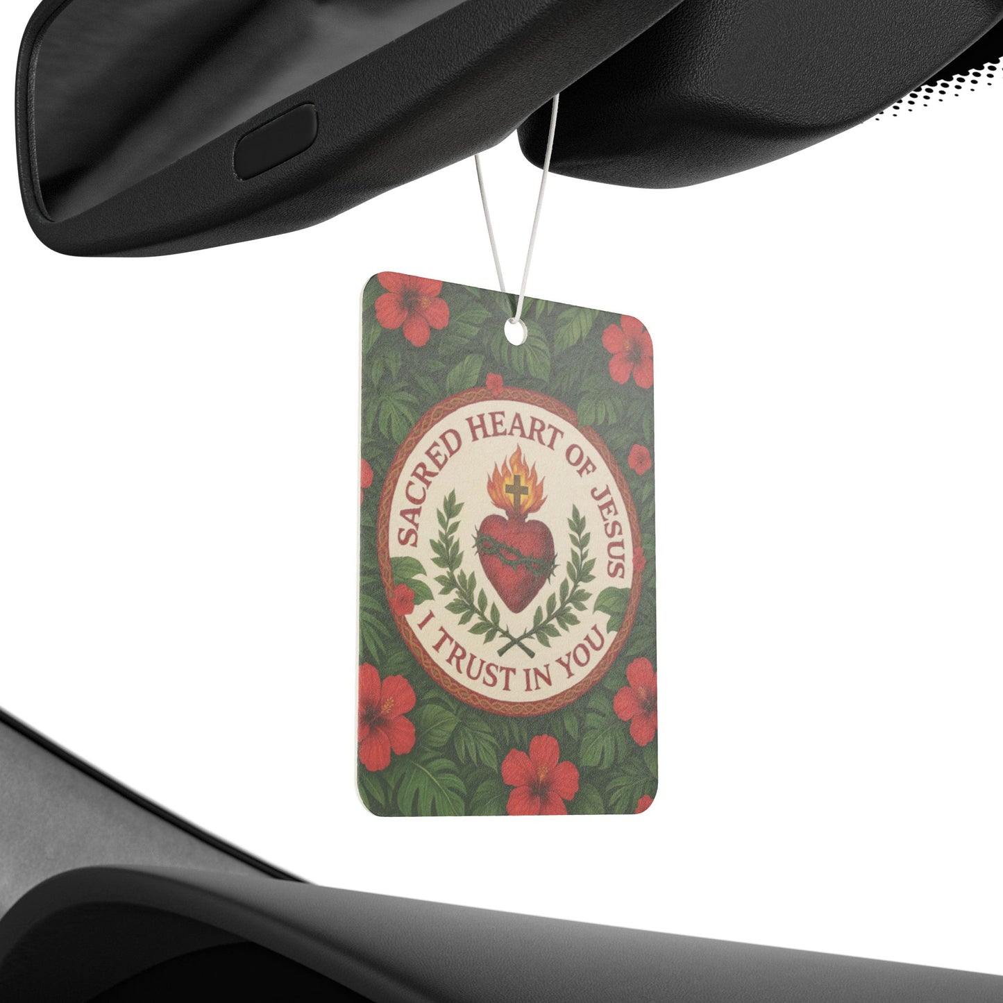 Sacred Heart of Jesus Car Air Freshener - Religious Aromatic Vehicle Décor