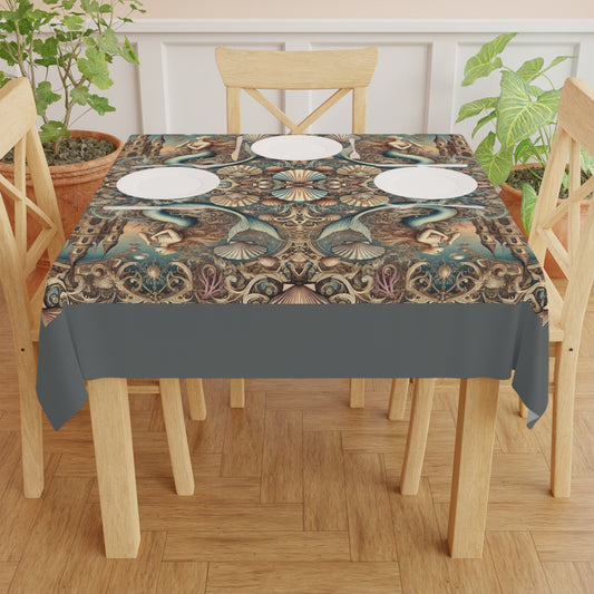 Kaleido Mermaid/Dark Grey Tablecloth, 55" x 55"
