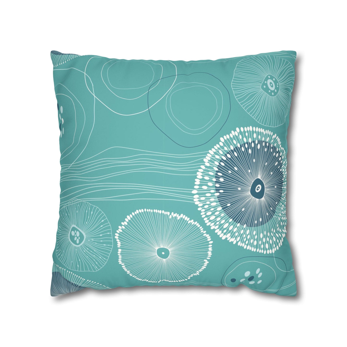 Faux Suede Square Pillowcase - Plankton Drift Teal