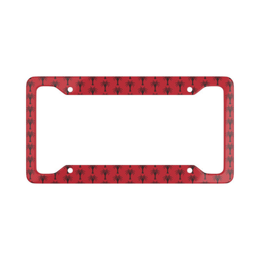 License Plate Frame - Stylized Palm Tree, dark red