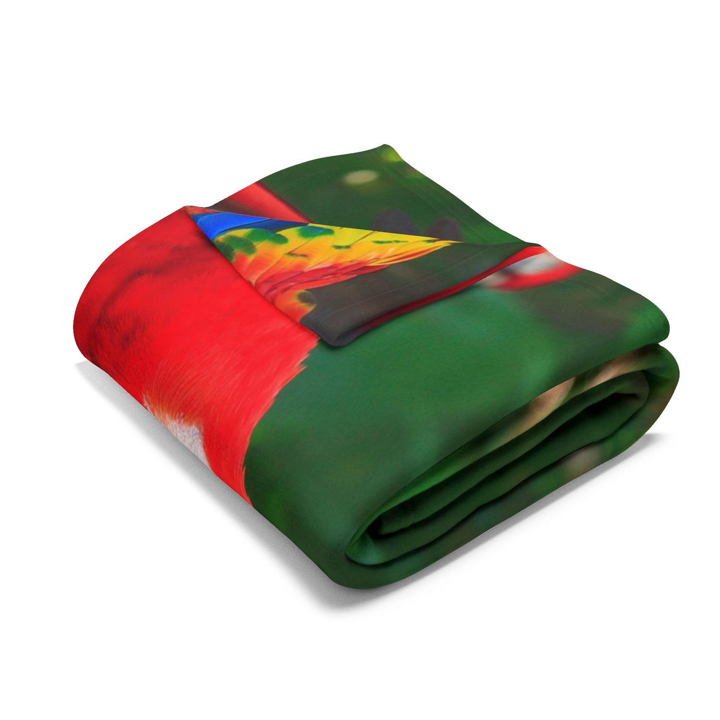 Gossip Parrots in Rainforest Fleece Blanket - Colorful Tropical Design