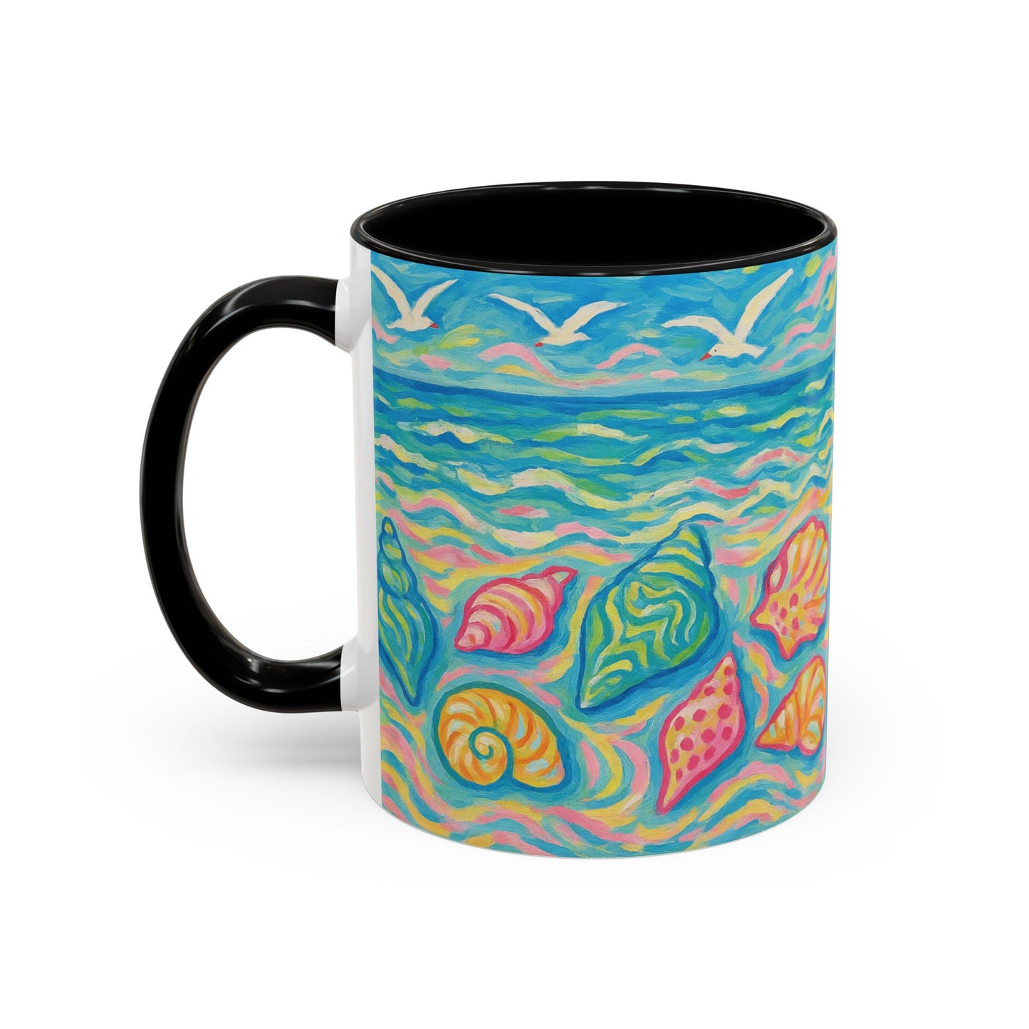 Accent Coffee Mug (11, 15oz), 8 Colors - Glow Seashells