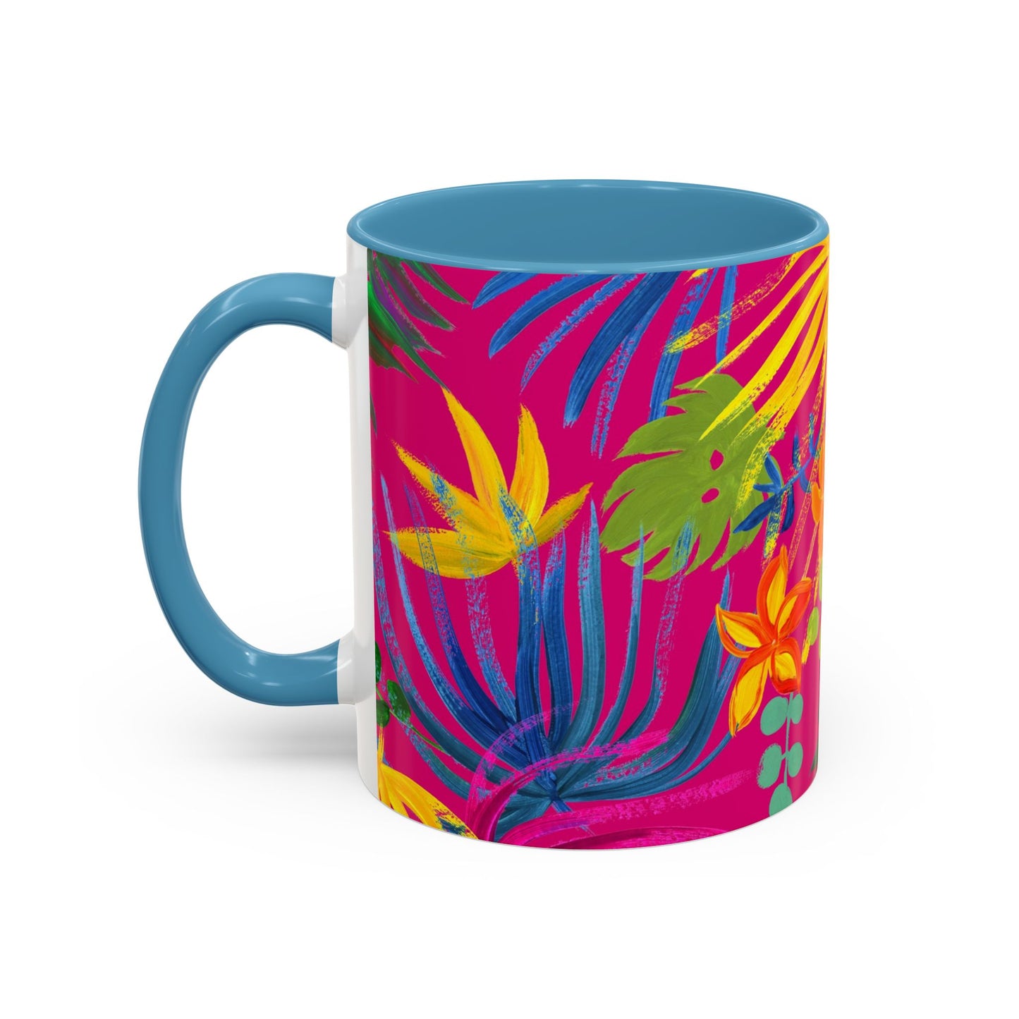 Accent Coffee Mug | Tropical-Inspired Drinkware / Exotic Flora