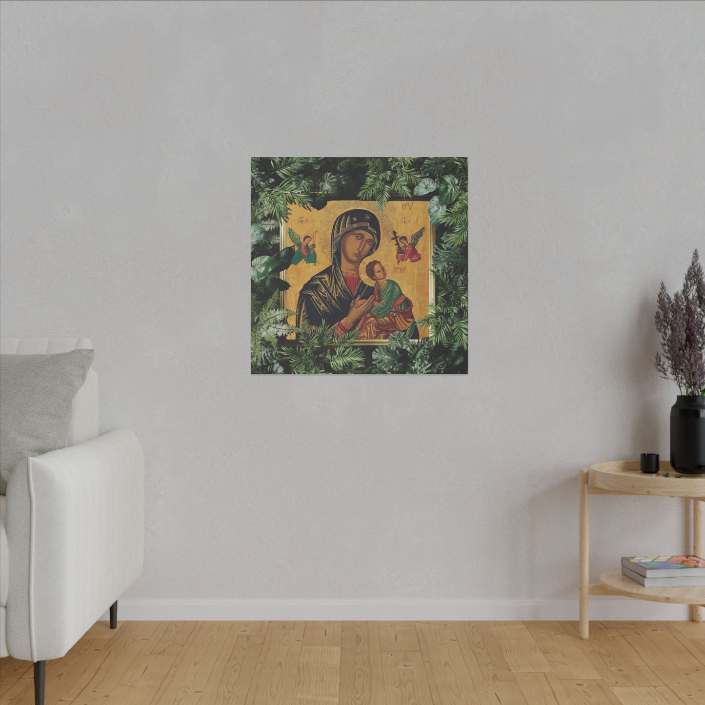 "Tropical Our Lady of Perpetual Help" Canvas Artwork - Stretched Canvas Print / Virgin Mary