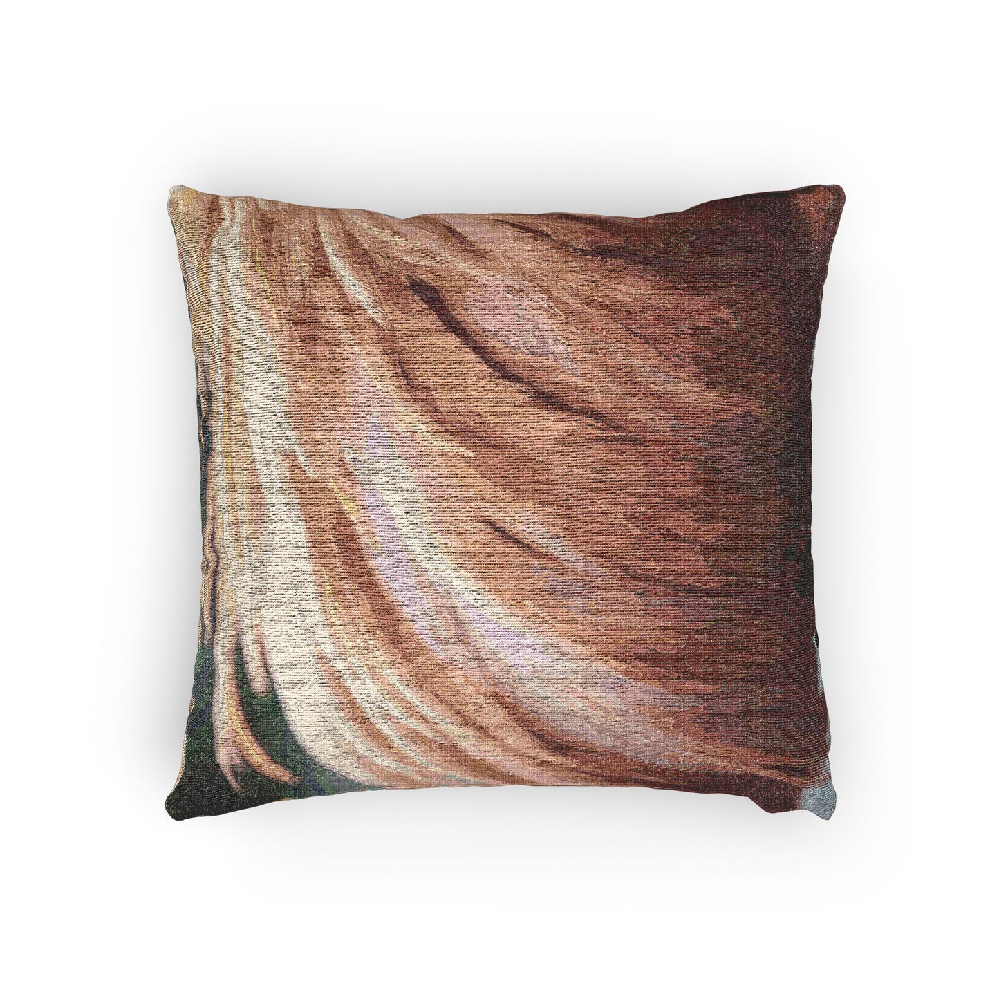 Woven Pillow, 17"W x 18"L - Flamingo Feathers