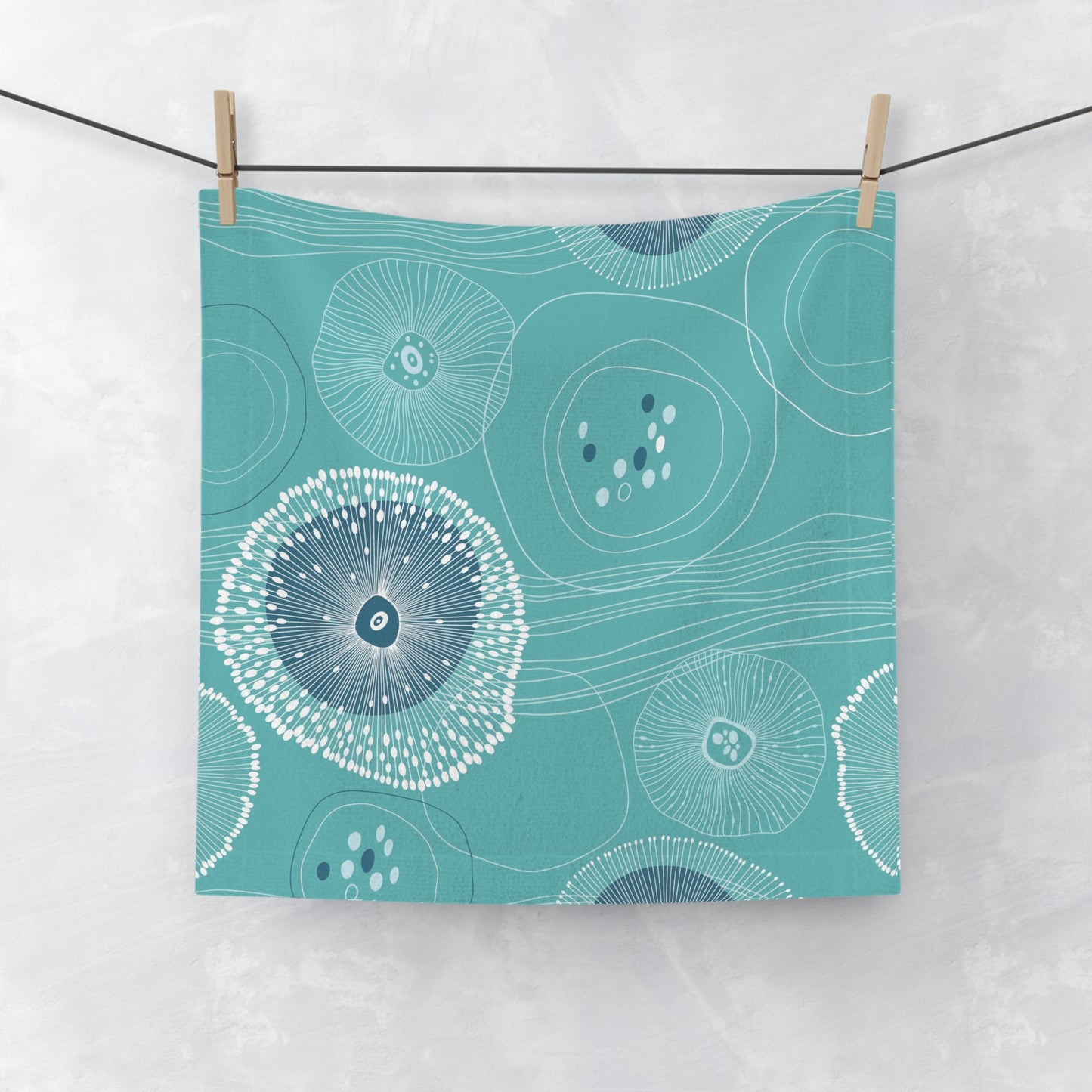 Face Towel - Plankton Drift Teal